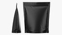 Realistic Matte Black Stand Up Pouch Mockup 08