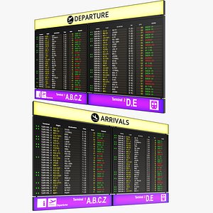 3D model Departure And Arrivals Airport Timetable