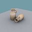 Low poly medieval background objects