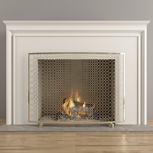 firewood fireplace 3D model