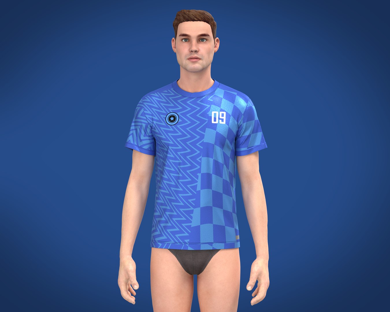 3D Soccer Dark Blue jersey Player 07 - TurboSquid 1950238