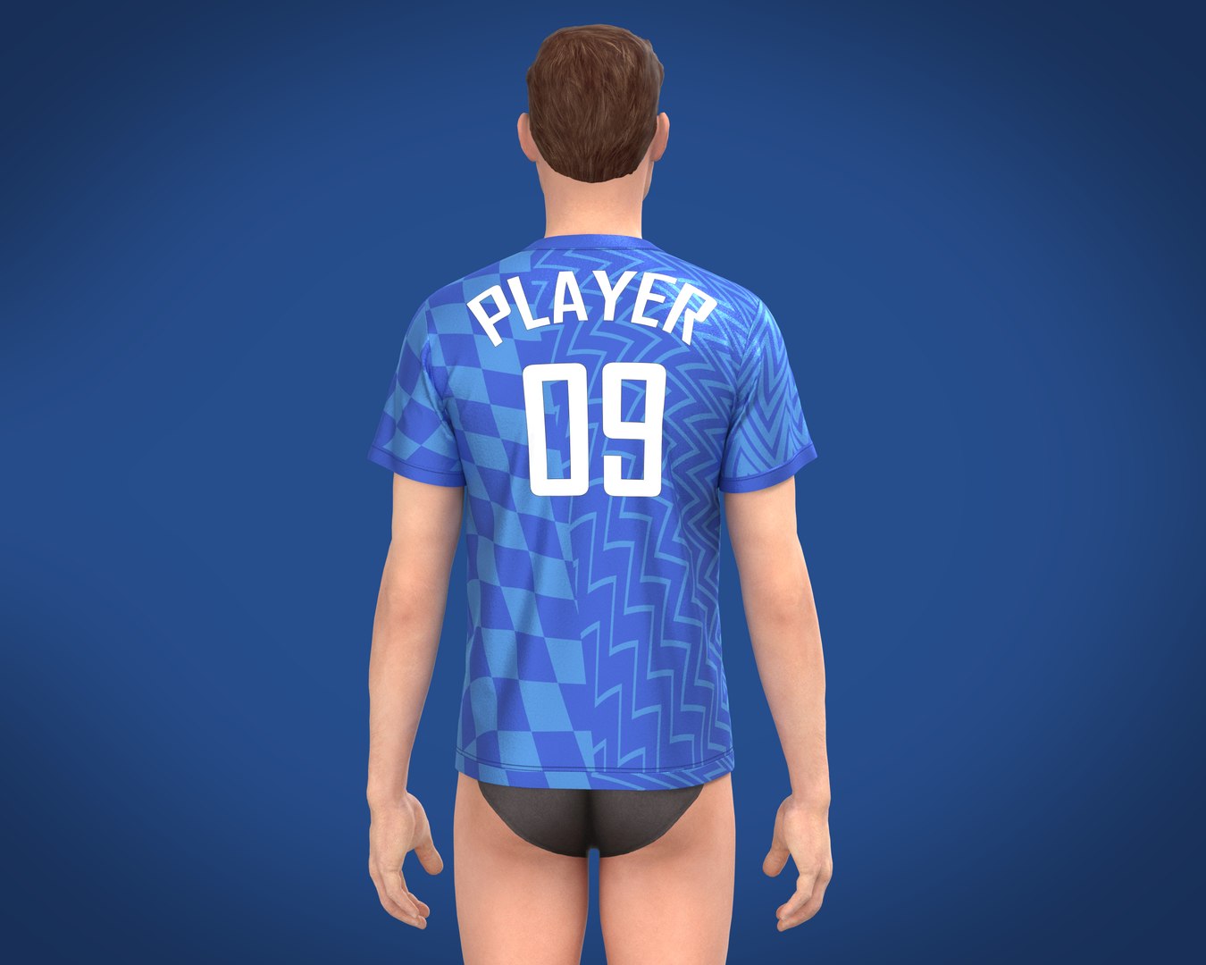 3D Soccer Dark Blue jersey Player 07 - TurboSquid 1950238