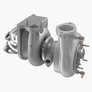 3D car turbo turbine turbocharger