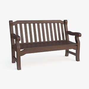 wooden bench 3D