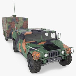 Karcher TFK 250 Field Kitchen with Military Car 3D