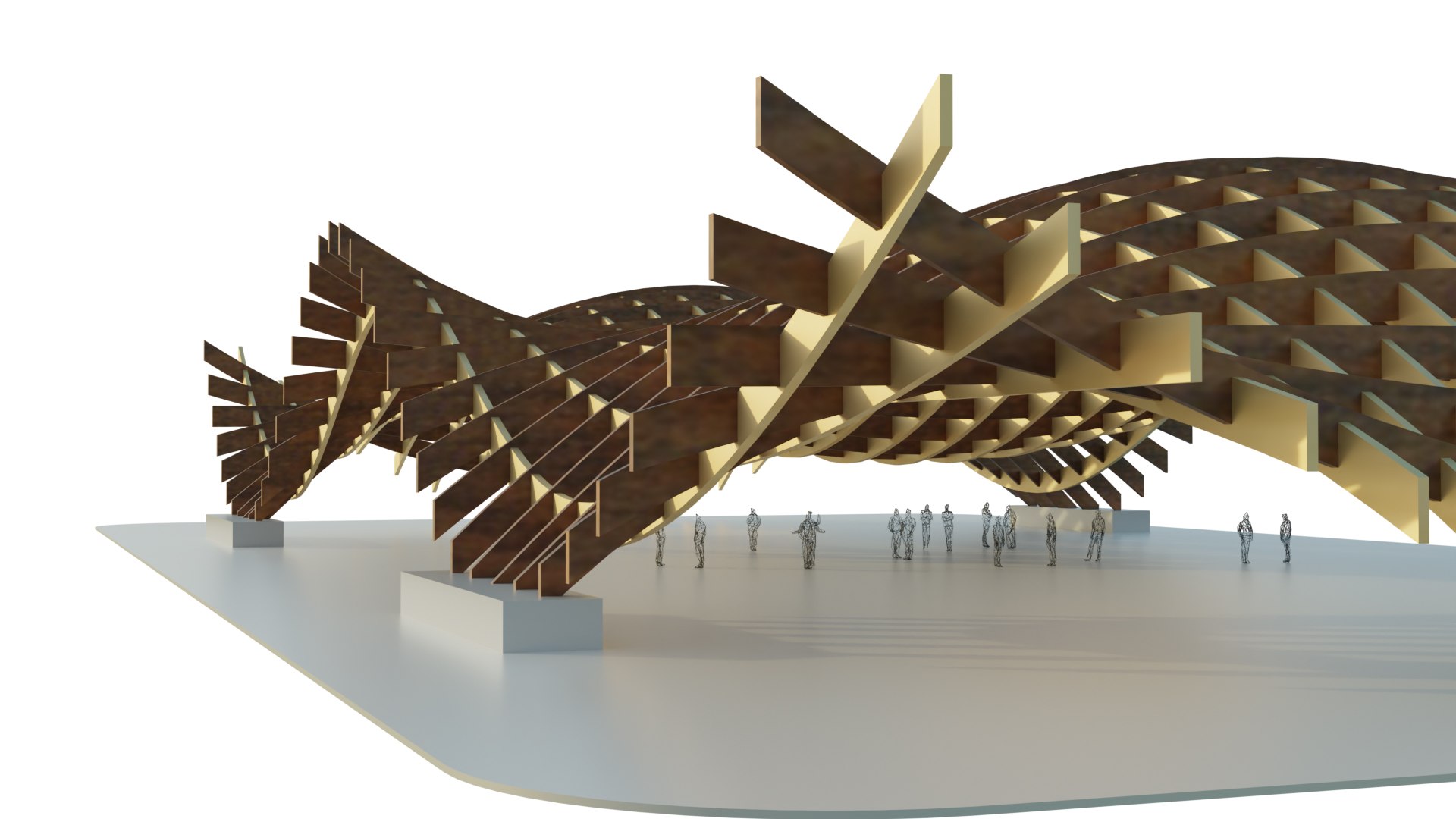 3D Waffle Wavy Structure - TurboSquid 2162480