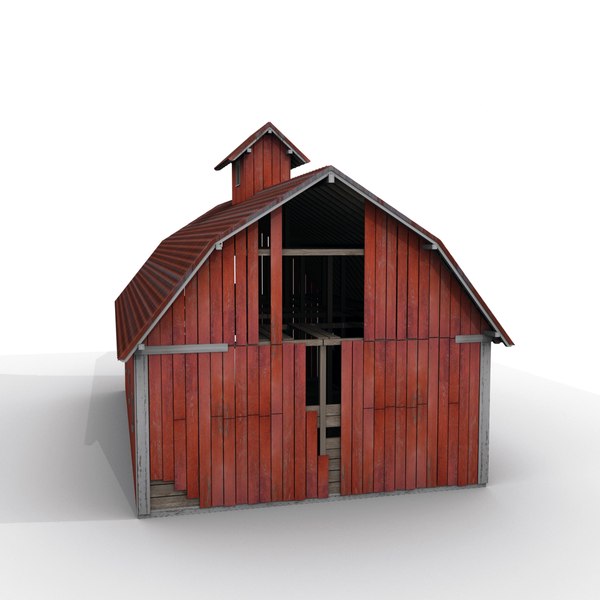 farm red barn 3d model