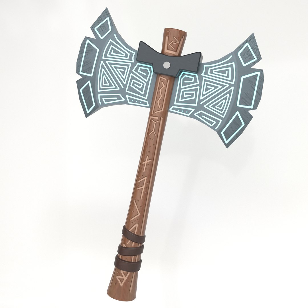 3D painted runic axe model https://p.turbosquid.com/ts-thumb/fv/vR25l0/DCBB6ZWu/cartoonaxe9/jpg/1540912648/1920x1080/fit_q87/f44f900b7e822faf0270bf58f0a75369870f86a5/cartoonaxe9.jpg