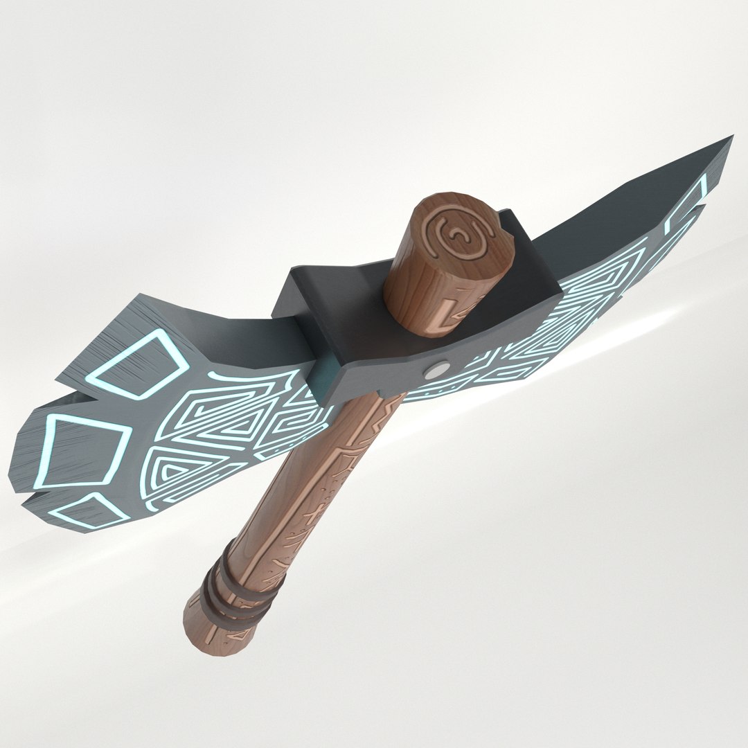 3D painted runic axe model https://p.turbosquid.com/ts-thumb/fv/vR25l0/Gvw3lrBX/cartoonaxe19/jpg/1540912649/1920x1080/fit_q87/081c8f62eca0d0573e502ae772cb4221047fa629/cartoonaxe19.jpg
