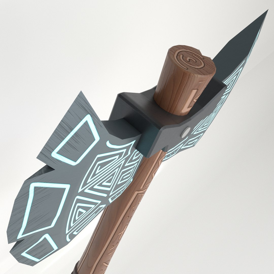3D painted runic axe model https://p.turbosquid.com/ts-thumb/fv/vR25l0/SGWxQaTo/cartoonaxe21/jpg/1540912649/1920x1080/fit_q87/6061c1d9390ea22182d463301a4ff859fb242631/cartoonaxe21.jpg