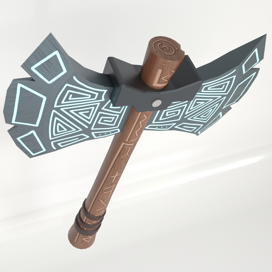 3D painted runic axe model https://p.turbosquid.com/ts-thumb/fv/vR25l0/XCiS2LXx/cartoonaxe17/jpg/1540912649/1920x1080/fit_q87/720a75c37a13ebdd06e157e0eb8264e28dfa2403/cartoonaxe17.jpg