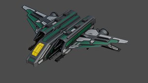 sci-fi fighter ship space 3D model
