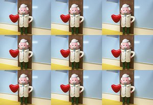 3D Cartoon male doctor IP image old man grandpa love doctor personality C4D Q version