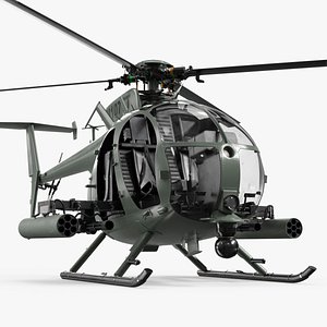 Military Trooper Helicopter with Weapon Rigged for Cinema 4D