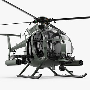 Military Trooper Helicopter with Weapon Rigged for Cinema 4D