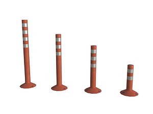 Japanese soft road post Low-poly 3D