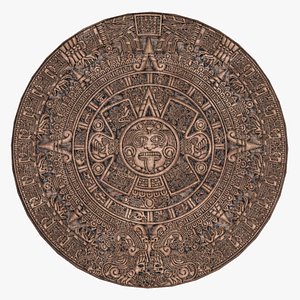 aztec calendar 3d obj