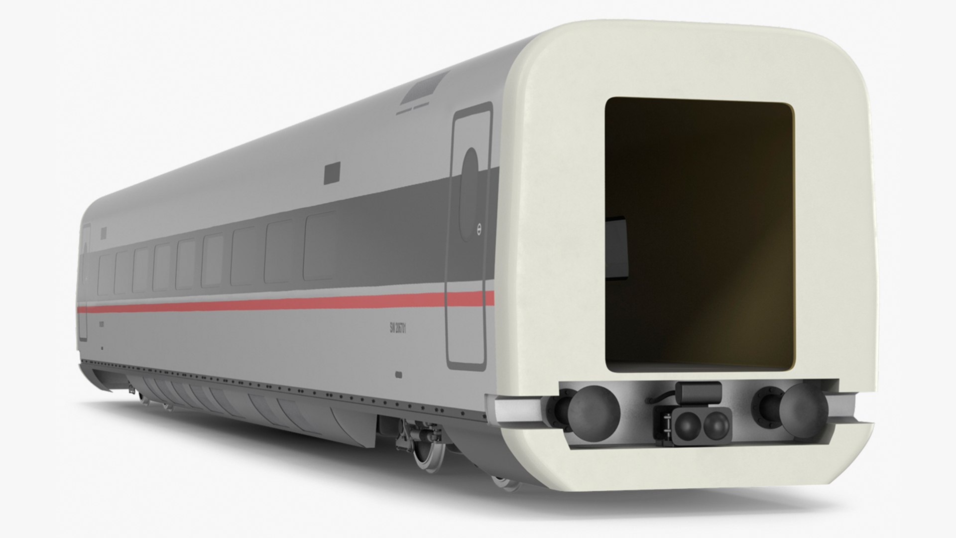 CR400 Fuxing Train Wagon 3D model preview