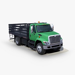 3D International WorkStar 7400 Flatbed truck s01 2011