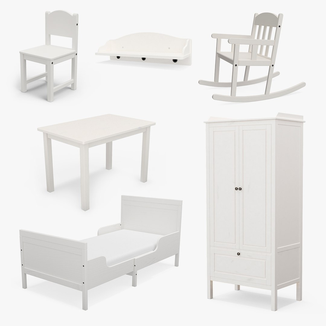 IKEA Furnishings for Children Room Collection 3 3D model preview
