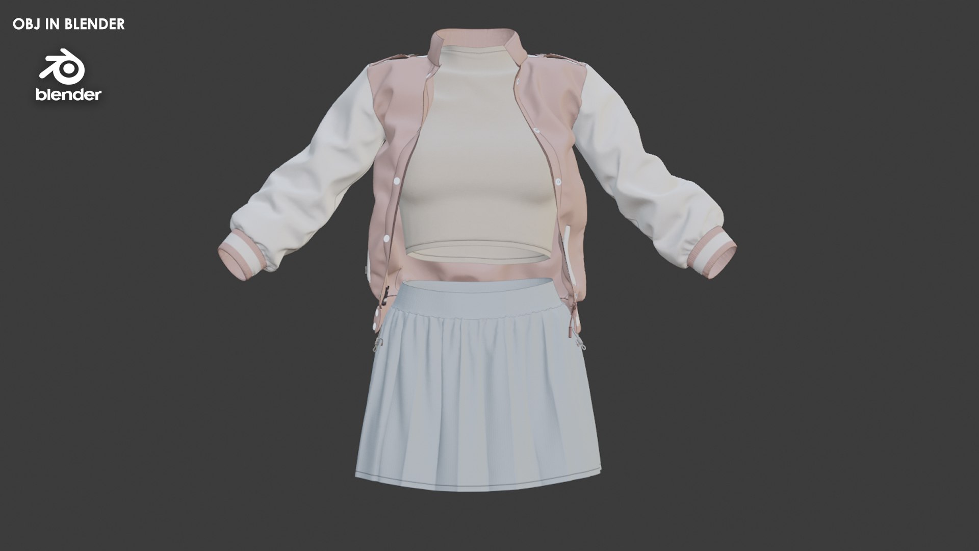 3D Girls Outfit 3 - Marvelous CLO Project file Video Process model ...