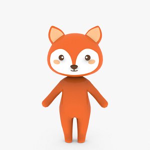 3D model Cartoon Fox Rigged
