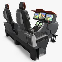 Helicopter Cockpit Module with Dual Seats