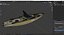 Kayak for fishing Hobie Mirage Pro Angler 14 with 360 Olive 3D model