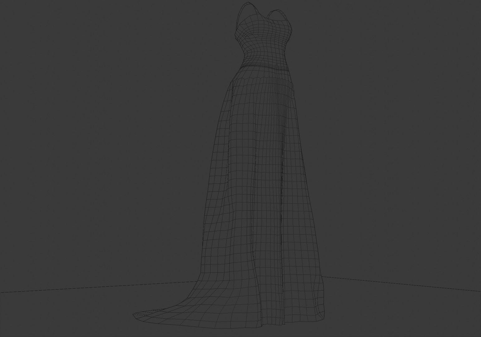 Glittery White Long Dress 3D Model - TurboSquid 1887629