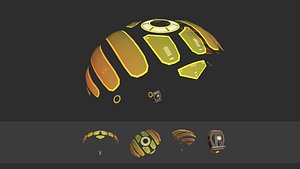 Scifi Parachute A06 Projection - Character Accessories Design 3D model