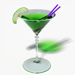 appletini cocktail 3d model