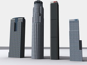 3d model skyscrapers los angeles pack 1