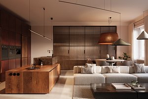 Luxury Design Apartment Interior Scene Full Corona