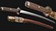 Katana Japanese Sword and Katana Stand - Game-ready Weapon