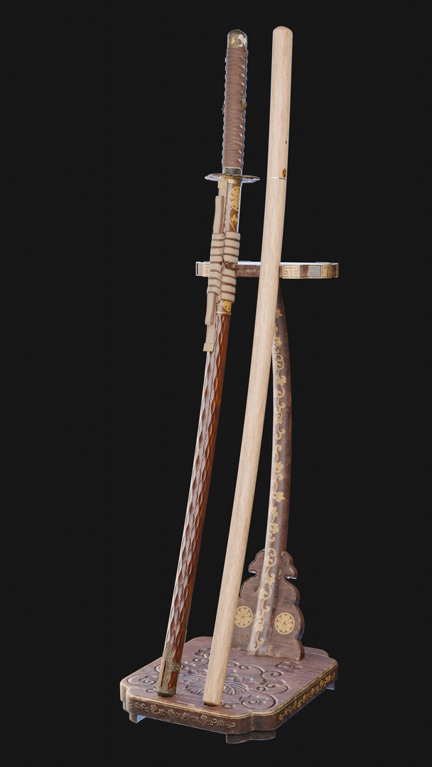 3D Katana Japanese Sword and Katana Stand - Game-ready Weapon model https://p.turbosquid.com/ts-thumb/fw/iAUg4D/wF/a1/png/1743724225/1920x1080/fit_q87/5c0579caf7e97f5510cc56a9bb424db4f3bfc4cb/a1.jpg