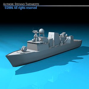 frigate war ship 3d model