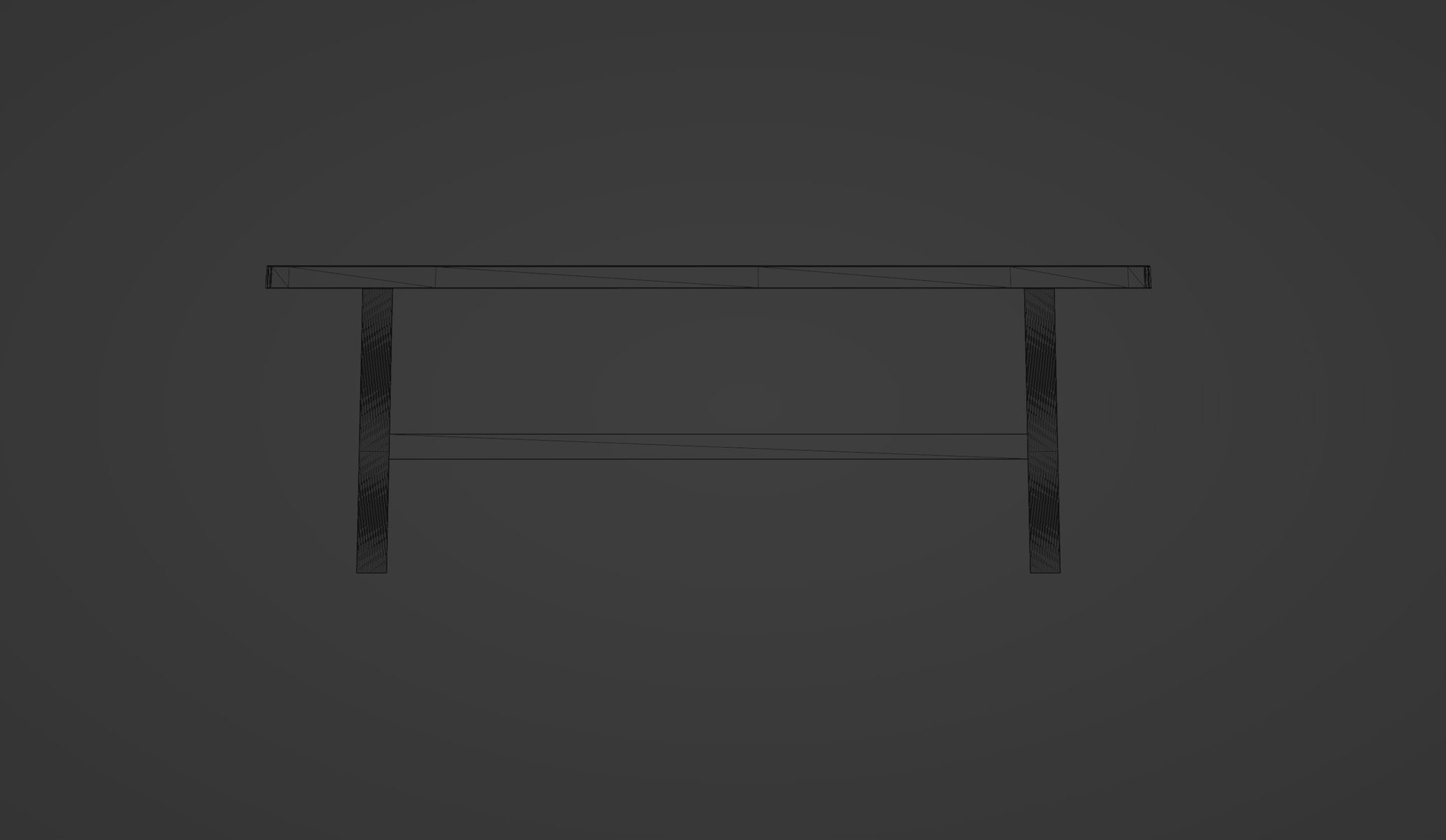 A Long Dining Table With Support Beams And Medium-thick Rectangular ...