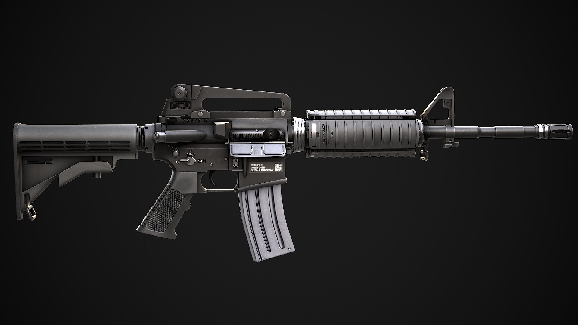 AAA M4A1 Game Ready PBR 3D - TurboSquid 1847673