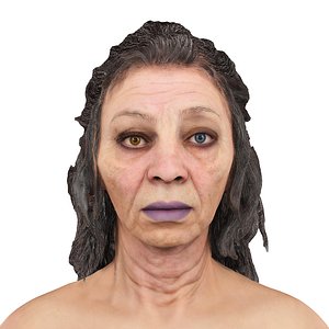 3D model Elderly woman head