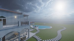 scene modern villa private 3D model