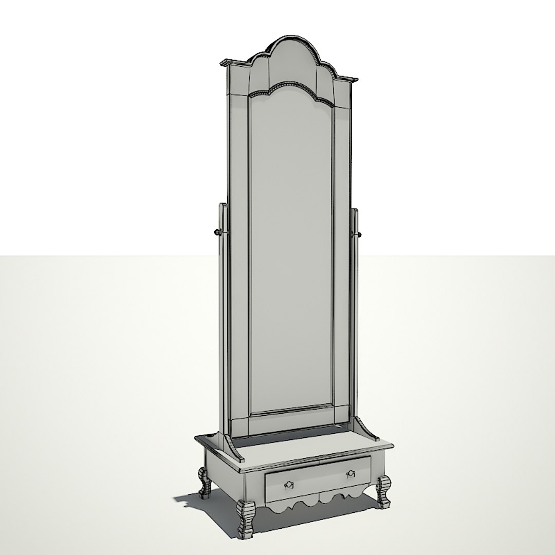 3d Big Retro Mirror Model