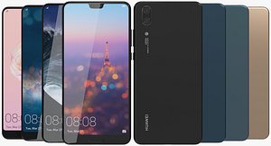 realistic huawei p20 colors 3D