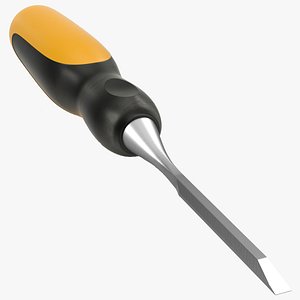 wood chisel 2 modeled 3d model