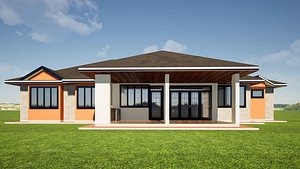 Modern 4 Bedroom Bungalow 3D