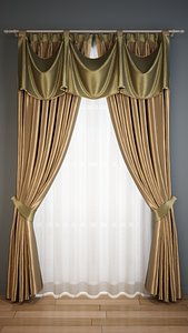 3D classic curtain rail model