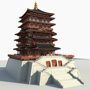 Chinese Ancient City Tower 3 3D model