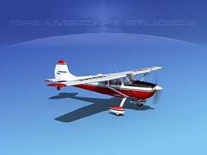 propeller cessna airplane 170 3D model