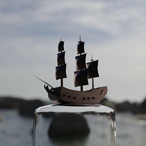 3D model Ship Black Pearl with Environment