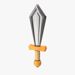 Silver Orange Sword Stylized Icon