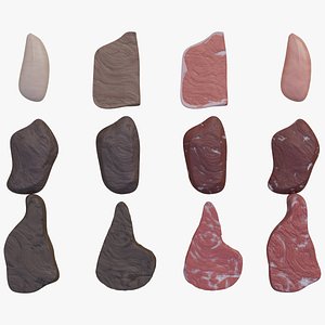 3D Raw and cooked meat